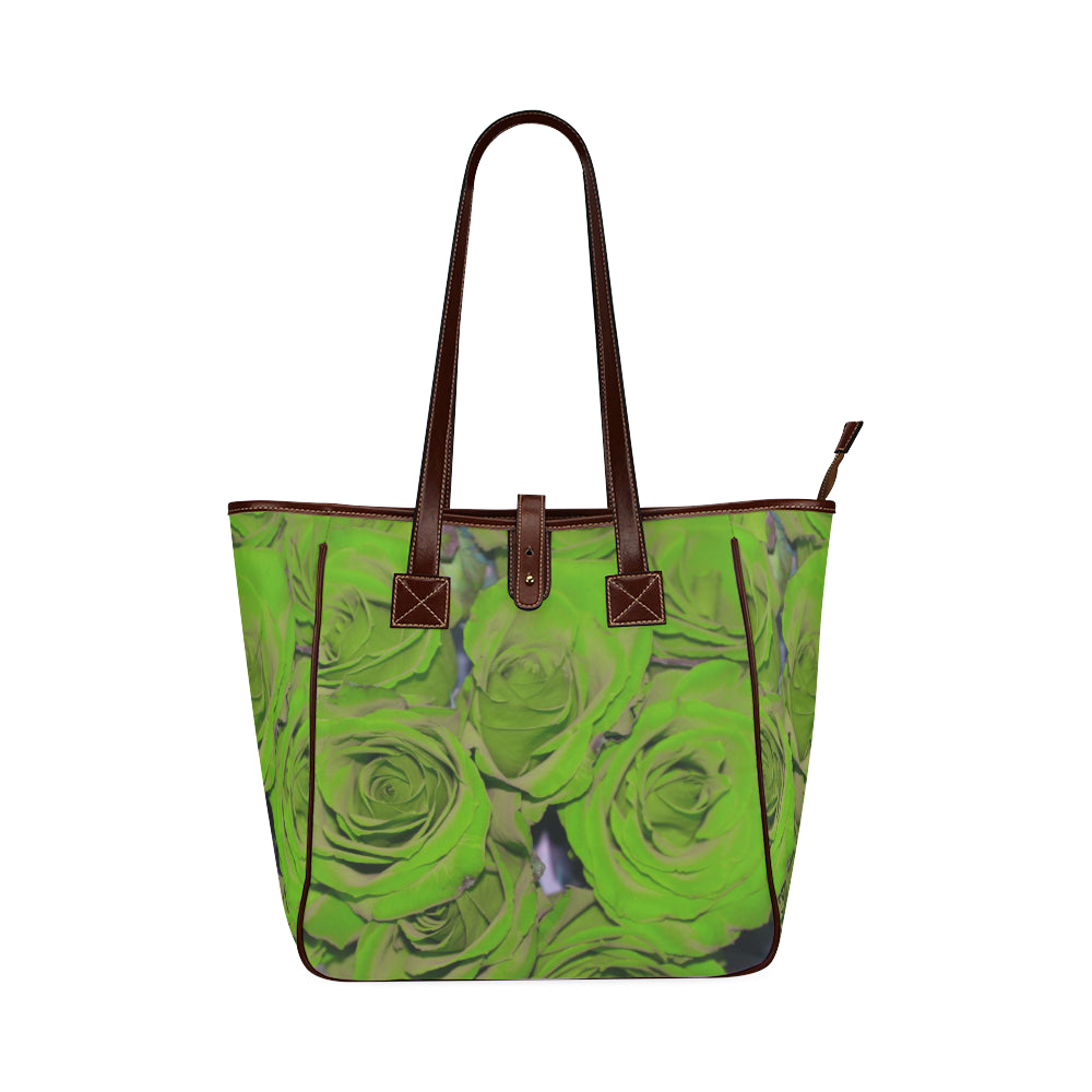 Rose Bouquet Flower Green Classic Tote Bag (Model 1644)