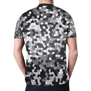 Holiday Paisley Black and White Mosaic New All Over Print T-shirt for Men (Model T45)