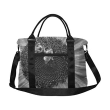 Load image into Gallery viewer, Busy Bee Sunflower Black and White Large Capacity Duffle Bag (Model 1715)