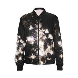 Fireworks Flower All Over Print Bomber Jacket for Women (Model H36)