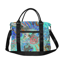 Load image into Gallery viewer, Graffiti Abstract Aqua Large Capacity Duffle Bag (Model 1715)