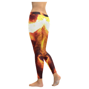 Sea of Flames Low Rise Leggings (Invisible Stitch) (Model L05)