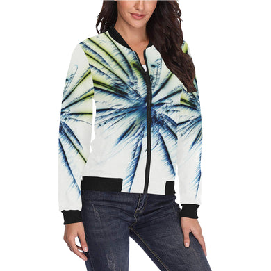 Fireworks Star Negative All Over Print Bomber Jacket for Women (Model H36)