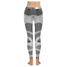 Load image into Gallery viewer, Abstract Circles Black and White Low Rise Leggings (Invisible Stitch) (Model L05)