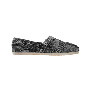Paisley Power Black and White Unisex Classic Canvas Slip-On (Model 1206)