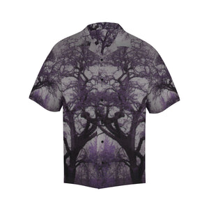 Spooky Tree Purple Hawaiian Shirt (Model T58)