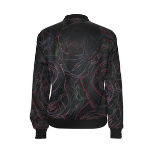 Rose Bouquet Flower Glowing All Over Print Bomber Jacket for Women (Model H36)