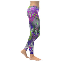Load image into Gallery viewer, Graffiti Abstract Purple Low Rise Leggings (Invisible Stitch) (Model L05)