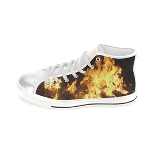 Feathery Flames Women's Classic High Top Canvas Shoes (Model 017)