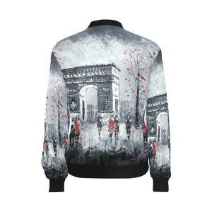 Paris Arc De Triomphe All Over Print Bomber Jacket for Women (Model H36)