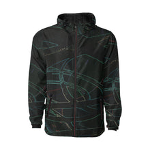 Load image into Gallery viewer, Abstract Circles Glowing All Over Print Quilted Windbreaker for Men (Model H35)