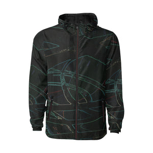 Abstract Circles Glowing All Over Print Quilted Windbreaker for Men (Model H35)