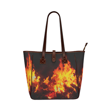 Feathery Flames Red Classic Tote Bag (Model 1644)