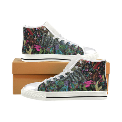Paisley Power Women's Classic High Top Canvas Shoes (Model 017)