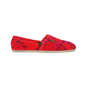 Rose Bouquet Flower Red Unisex Classic Canvas Slip-On (Model 1206)