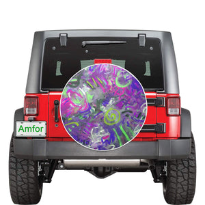Graffiti Abstract Purple 32 Inch Spare Tire Cover
