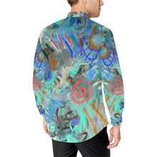 Load image into Gallery viewer, Graffiti Abstract Aqua Men&#39;s All Over Print Casual Dress Shirt (Model T61)