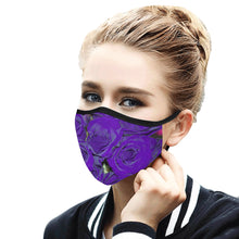 Load image into Gallery viewer, Rose Bouquet Flower Purple Mouth Mask in One Piece (2 Filters Included) (Model M02)