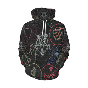 Dante's Inferno Glowing All Over Print Hoodie for Men/Large Size (USA Size) (Model H13)