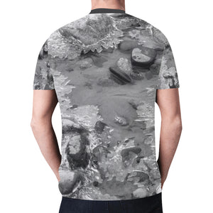Crystal Creek Black and White New All Over Print T-shirt for Men (Model T45)