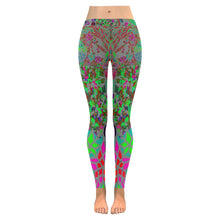 Load image into Gallery viewer, Holiday Paisley Aqua Low Rise Leggings (Invisible Stitch) (Model L05)