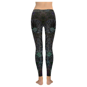 Livingstone Daisy Flower Glowing Low Rise Leggings (Invisible Stitch) (Model L05)