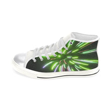 Load image into Gallery viewer, Fireworks Burst Green Women&#39;s Classic High Top Canvas Shoes (Model 017)