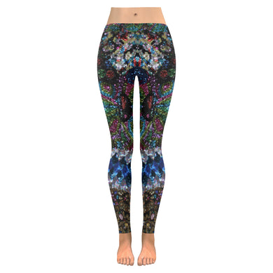 Dark Paisley Low Rise Leggings (Invisible Stitch) (Model L05)