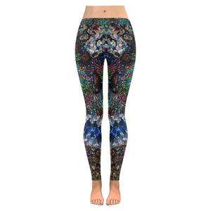 Dark Paisley Low Rise Leggings (Invisible Stitch) (Model L05)