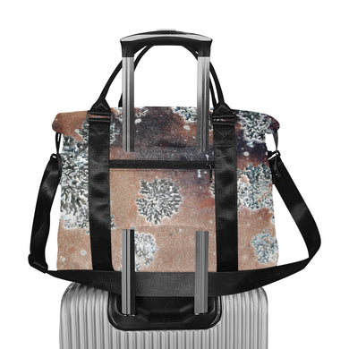 Patches of Moss Peach Large Capacity Duffle Bag (Model 1715)