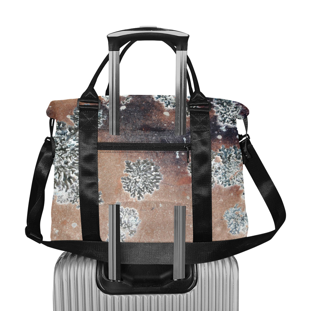 Patches of Moss Peach Large Capacity Duffle Bag (Model 1715)