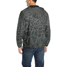 Load image into Gallery viewer, Crackle Black All Over Print Quilted Windbreaker for Men (Model H35)