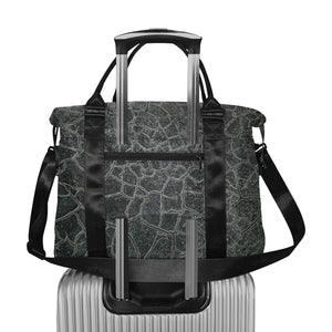 Crackle Black Large Capacity Duffle Bag (Model 1715)