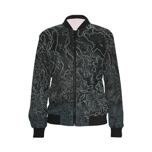 Moss Glowing All Over Print Bomber Jacket for Women (Model H36)
