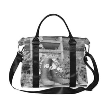 Load image into Gallery viewer, Blooming Boots Flower Black and White Large Capacity Duffle Bag (Model 1715)