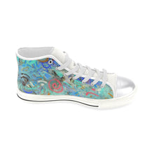 Load image into Gallery viewer, Graffiti Abstract Aqua Women&#39;s Classic High Top Canvas Shoes (Model 017)