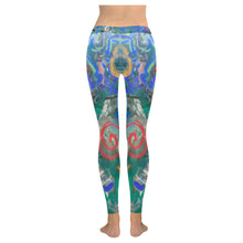 Load image into Gallery viewer, Graffiti Abstract Blue Low Rise Leggings (Invisible Stitch) (Model L05)