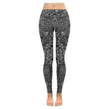 Load image into Gallery viewer, Paisley Matters Black and White Low Rise Leggings (Invisible Stitch) (Model L05)