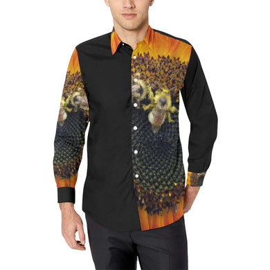 Busy Bee Sunflower Men's All Over Print Casual Dress Shirt (Model T61)