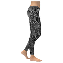 Load image into Gallery viewer, I Spy Paisley Black and White Low Rise Leggings (Invisible Stitch) (Model L05)