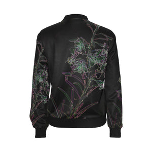 Fireweed Flower Glowing All Over Print Bomber Jacket for Women (Model H36)