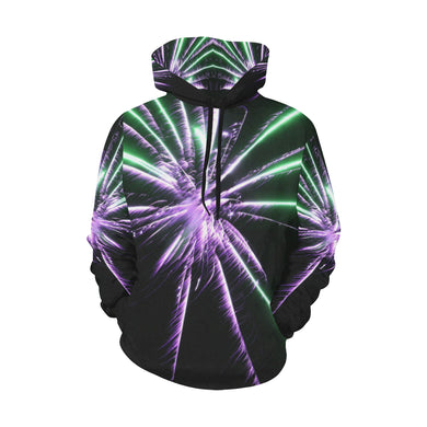 Fireworks Star Purple All Over Print Hoodie for Women (USA Size) (Model H13)