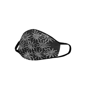 Sunny Turquoise Black and White Mouth Mask in One Piece (Model M02)