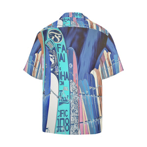 Surfboards Blue Hawaiian Shirt (Model T58)