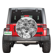 Load image into Gallery viewer, Painted Skulls Black and White 30 Inch Spare Tire Cover