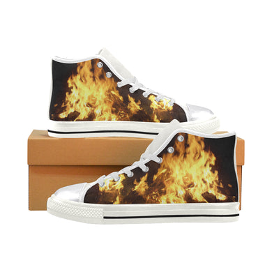 Feathery Flames Women's Classic High Top Canvas Shoes (Model 017)