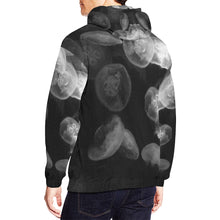 Load image into Gallery viewer, Jellyfish Black and White All Over Print Hoodie for Men/Large Size (USA Size) (Model H13)
