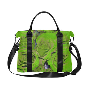 Rose Bouquet Flower Green Large Capacity Duffle Bag (Model 1715)