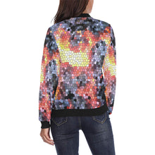 Load image into Gallery viewer, Molten Flames Mosaic All Over Print Bomber Jacket for Women (Model H36)