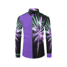 Load image into Gallery viewer, Fireworks Star Purple Men&#39;s All Over Print Casual Dress Shirt (Model T61)